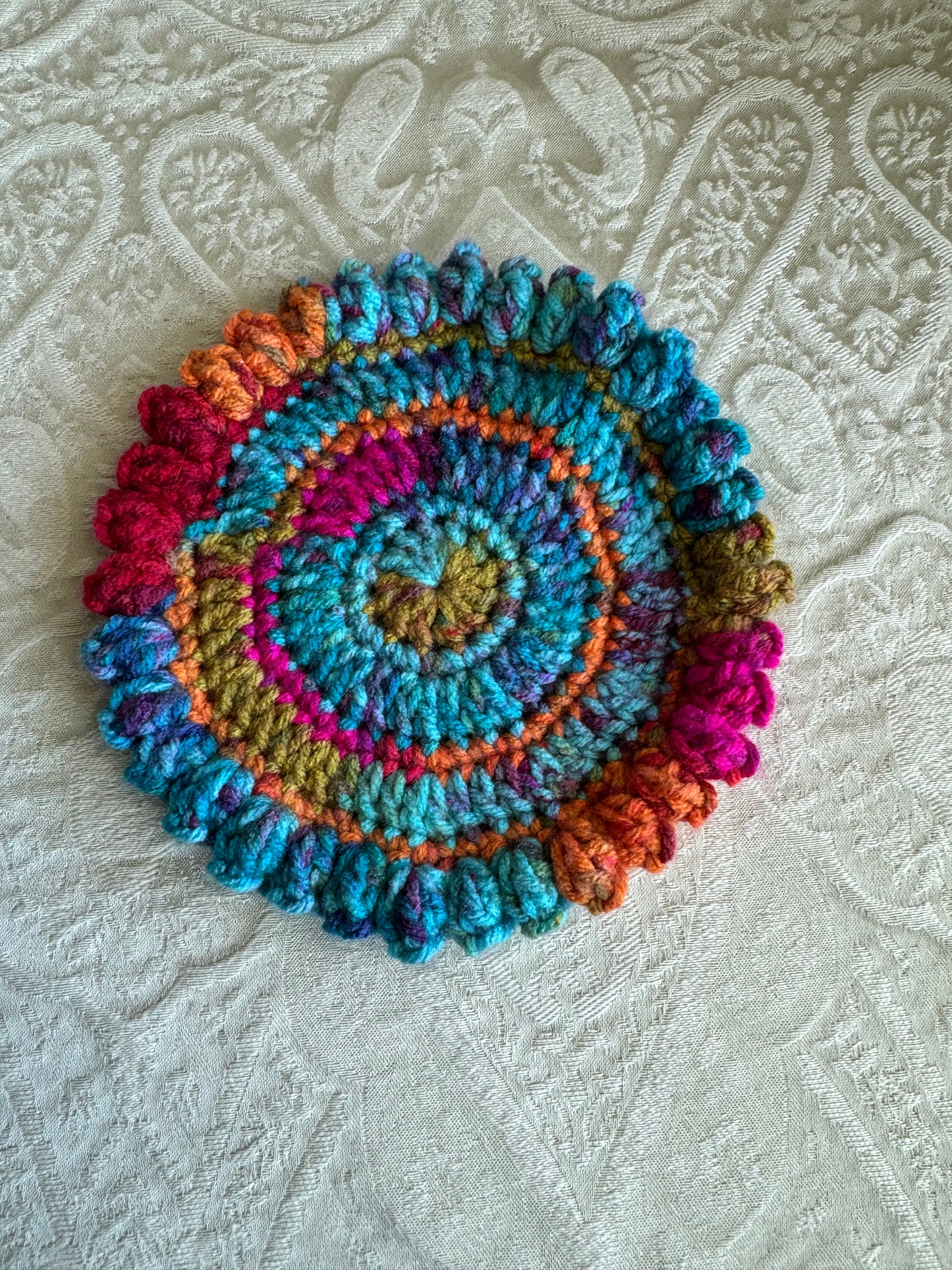 Puff Edge Crochet Trivet Multi