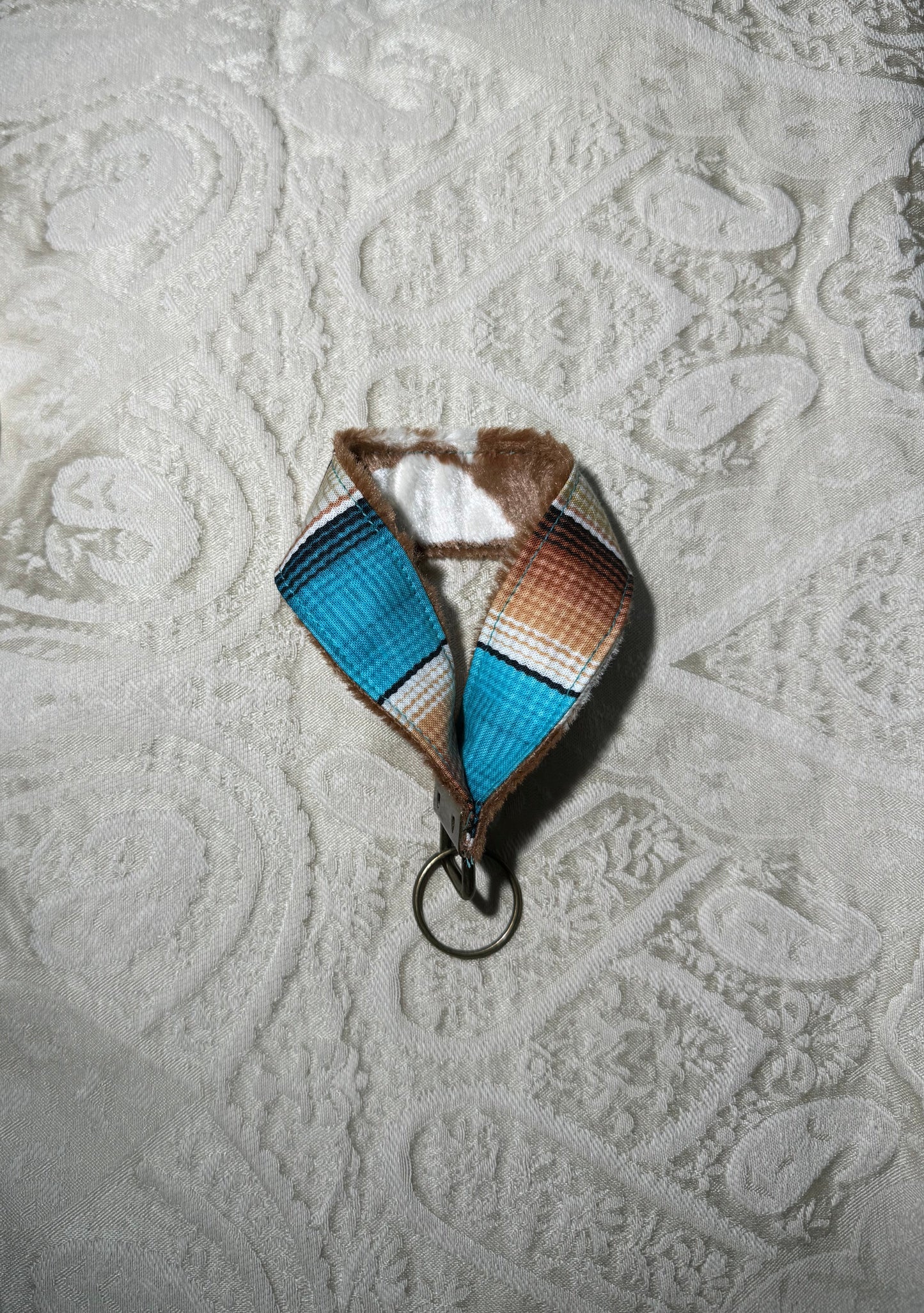 Wristlet with Split Ring Keychain "Cow Hide"