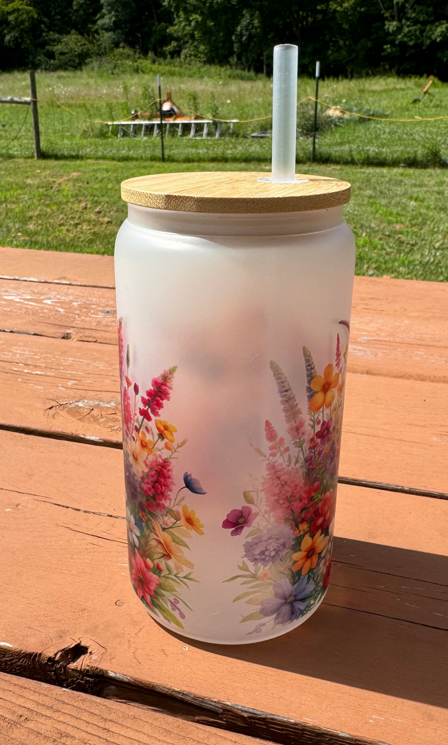 Highland Cow 16oz Frosted Libbey Glass