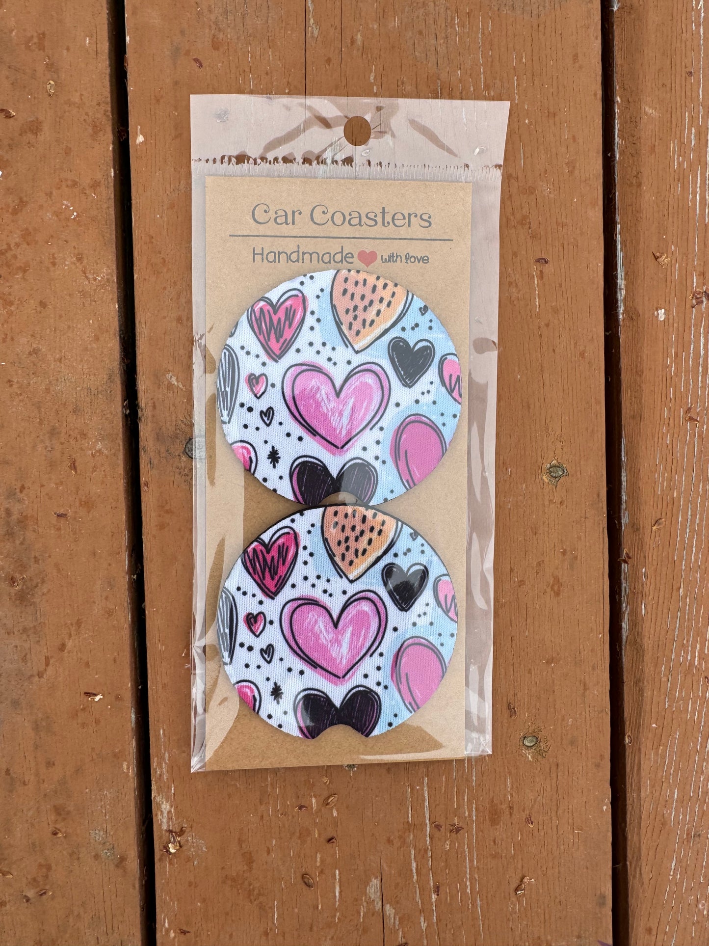 Hearts Car Coaster Set