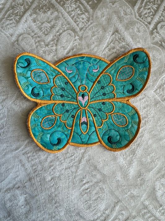 Art Deco Butterfly Mug Rug