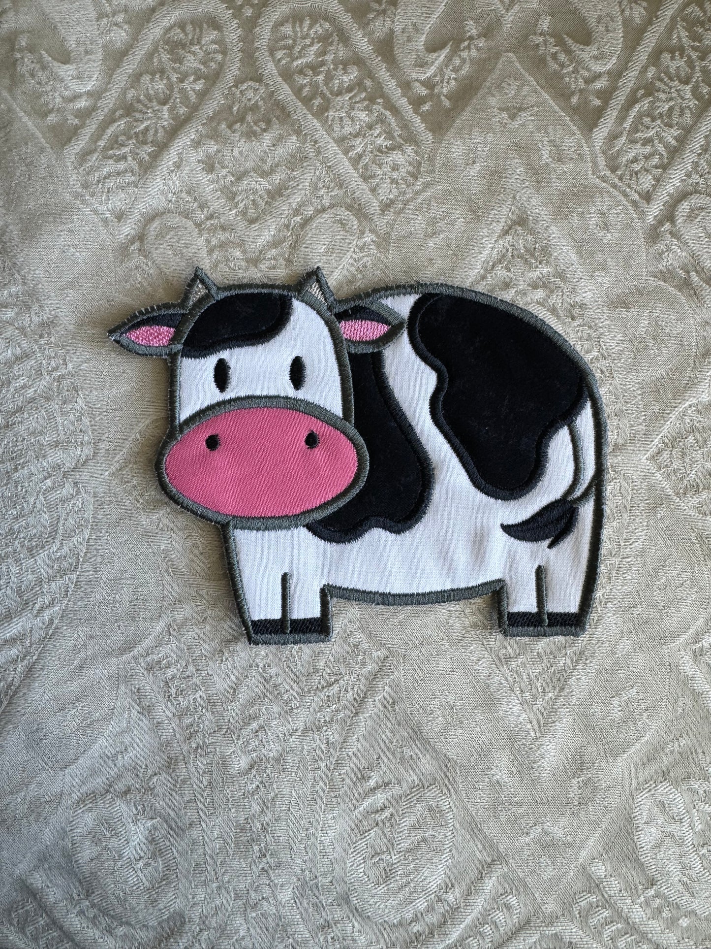 Cute Cow Mug Rug Black