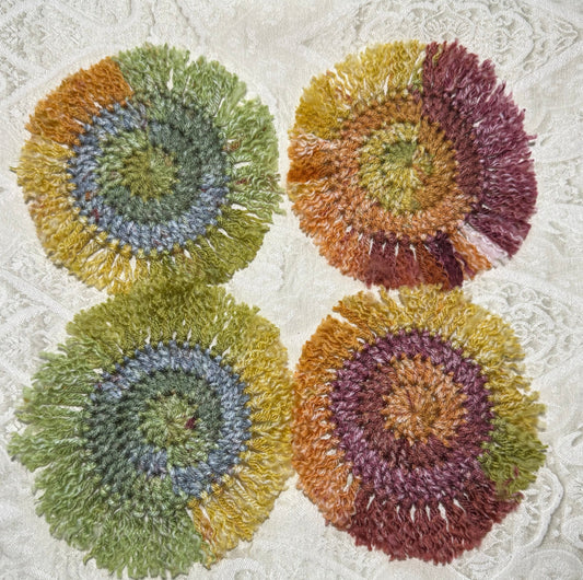 Boho Crochet Coasters Set of 4