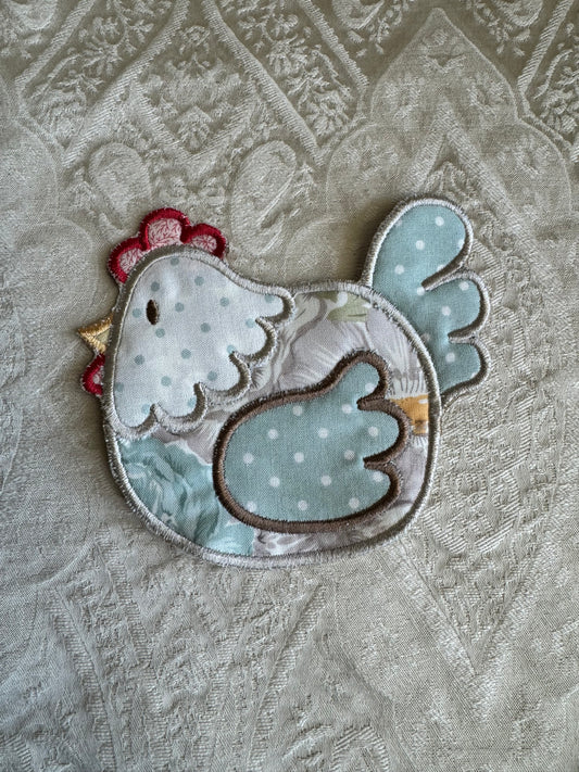 Cute Farmhouse Chicken Mug Rug Floral